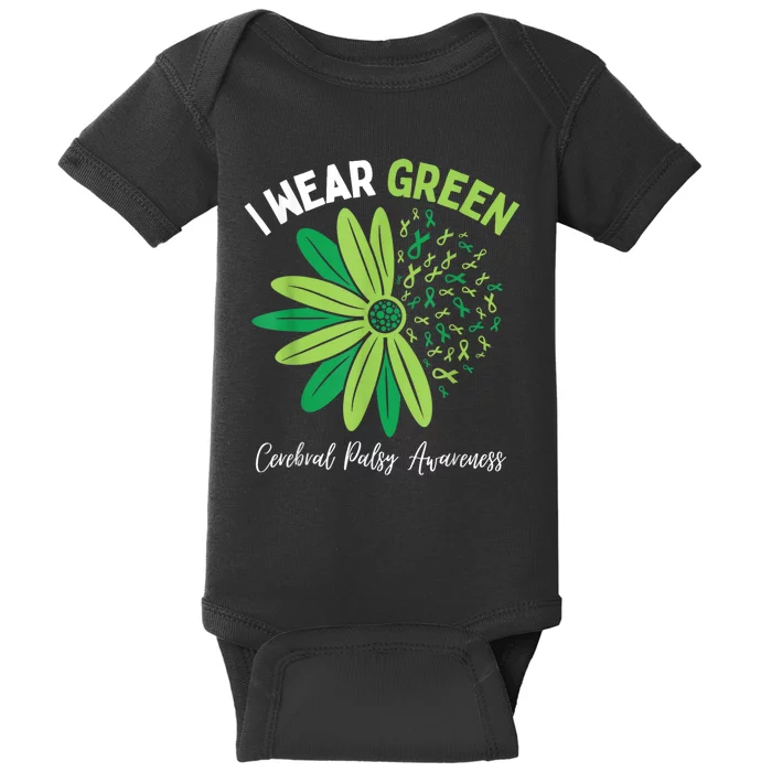 I Wear Green For My Daughter Cerebral Palsy Awareness Baby Bodysuit