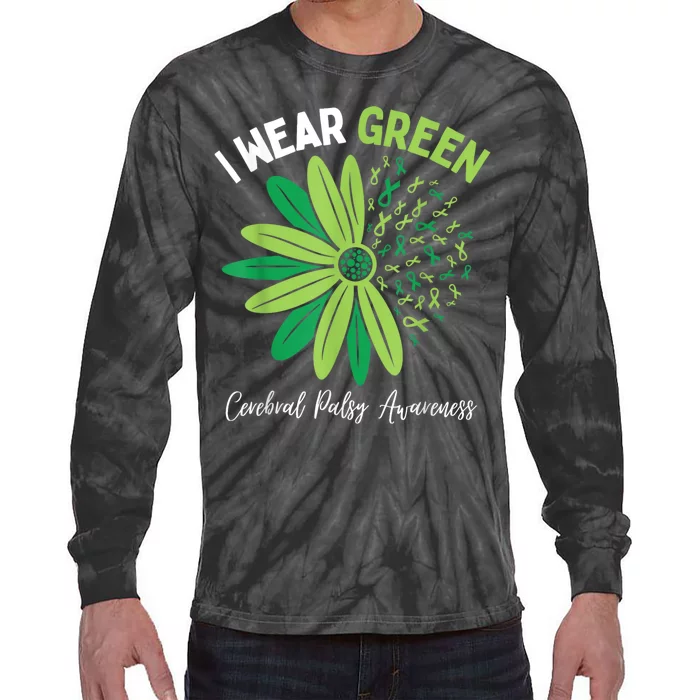 I Wear Green For My Daughter Cerebral Palsy Awareness Tie-Dye Long Sleeve Shirt