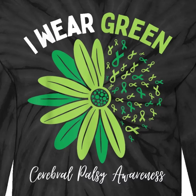 I Wear Green For My Daughter Cerebral Palsy Awareness Tie-Dye Long Sleeve Shirt