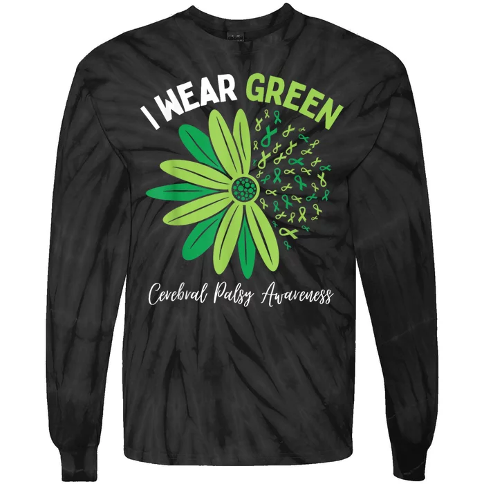 I Wear Green For My Daughter Cerebral Palsy Awareness Tie-Dye Long Sleeve Shirt