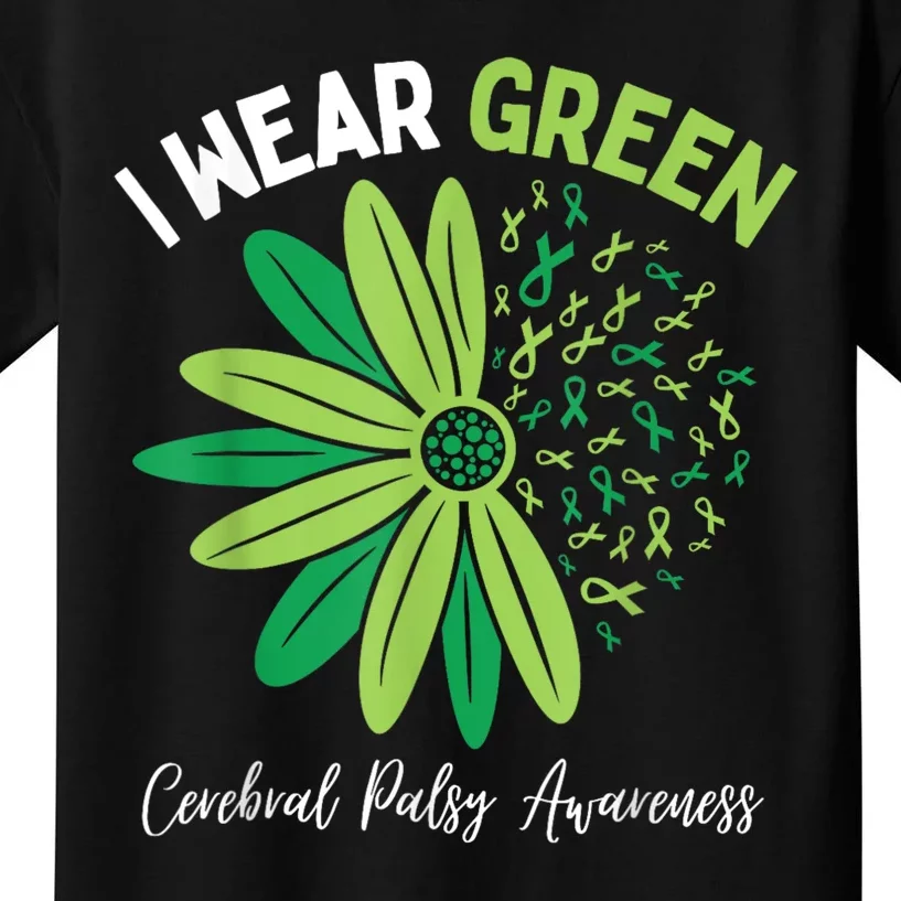 I Wear Green For My Daughter Cerebral Palsy Awareness Kids T-Shirt