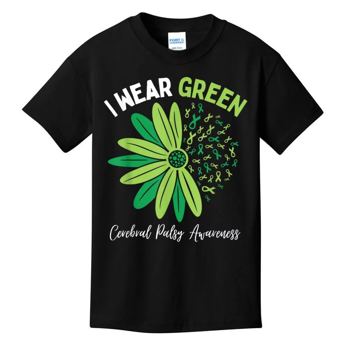 I Wear Green For My Daughter Cerebral Palsy Awareness Kids T-Shirt