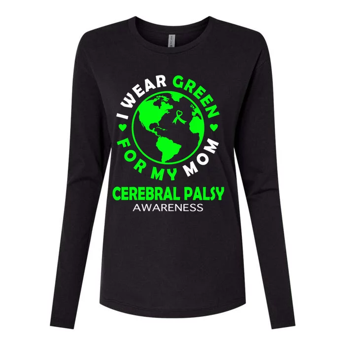 I Wear Green For My Mom Cerebral Palsy Awareness Gift Womens Cotton Relaxed Long Sleeve T-Shirt