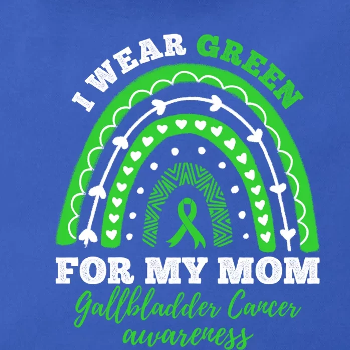 I Wear Green For My Mom Rainbow Gallbladder Cancer Awareness Gift Zip Tote Bag