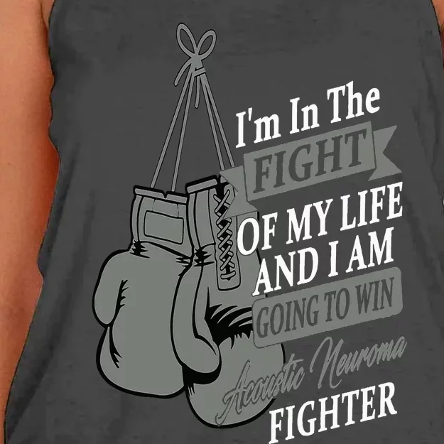 I Wear Gray For Acoustic Neuroma Awareness Warrior Women's Knotted Racerback Tank