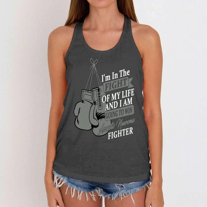 I Wear Gray For Acoustic Neuroma Awareness Warrior Women's Knotted Racerback Tank