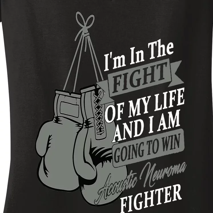 I Wear Gray For Acoustic Neuroma Awareness Warrior Women's V-Neck T-Shirt