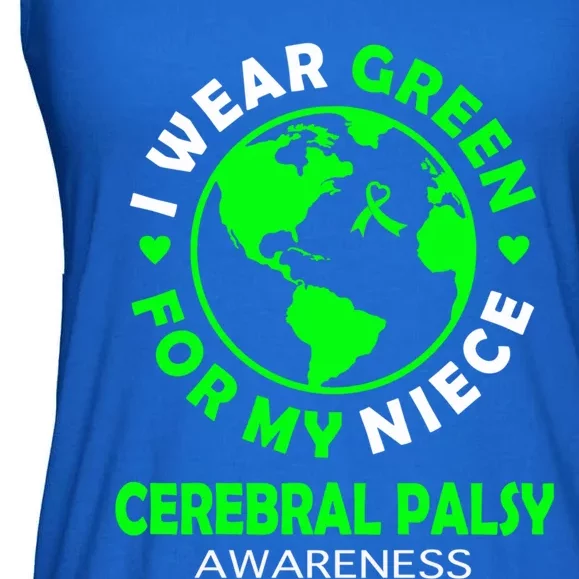 I Wear Green For My Niece Cerebral Palsy Awareness Meaningful Gift Ladies Essential Flowy Tank