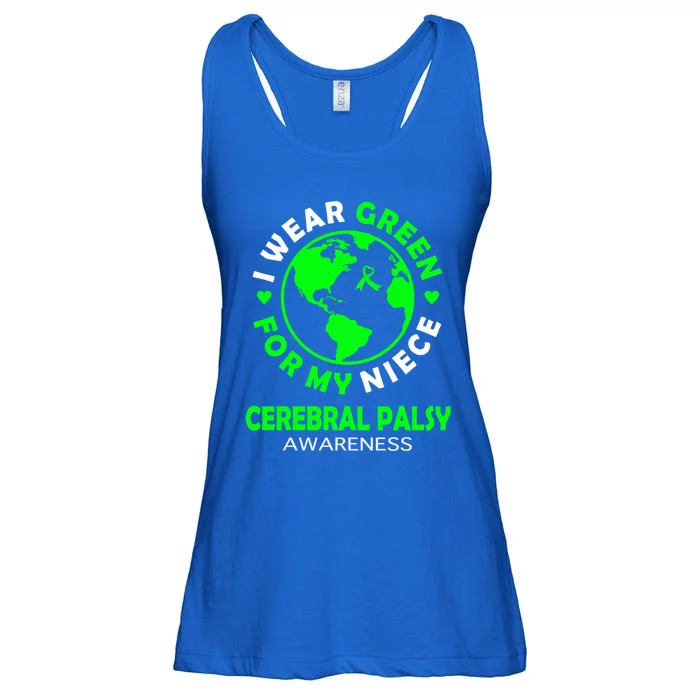 I Wear Green For My Niece Cerebral Palsy Awareness Meaningful Gift Ladies Essential Flowy Tank