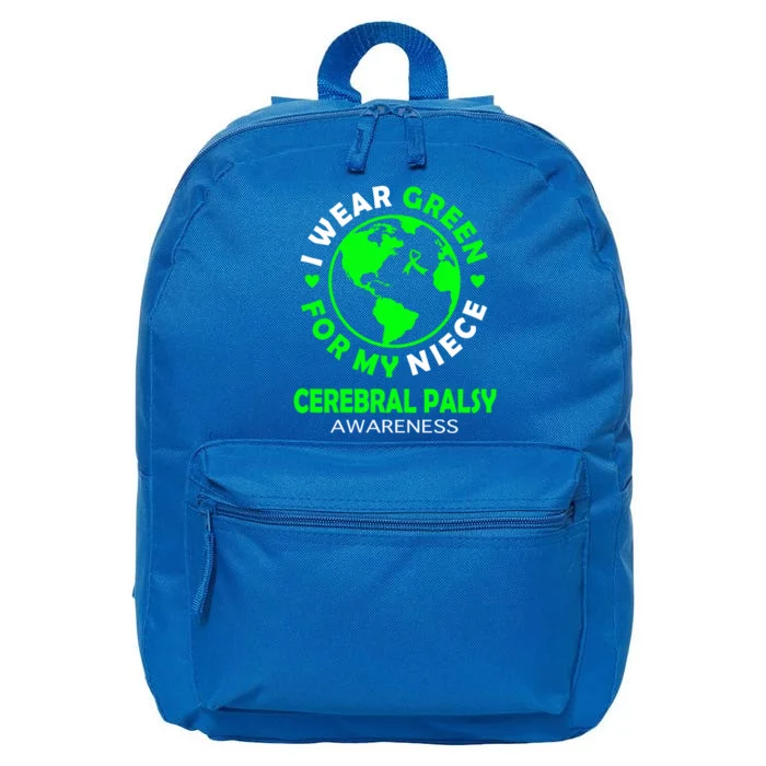 I Wear Green For My Niece Cerebral Palsy Awareness Meaningful Gift 16 in Basic Backpack