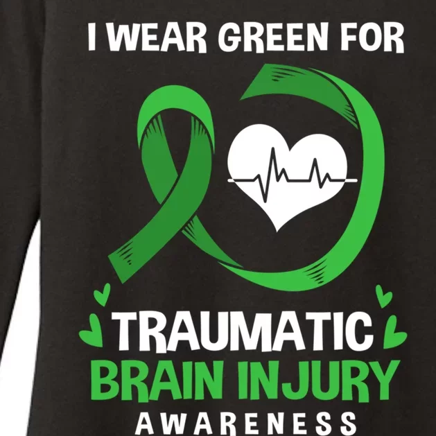 I Wear Green For Traumatic Brain Injury Awareness Gift Womens CVC Long Sleeve Shirt