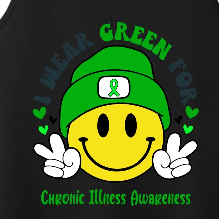 I Wear Green For Chronic Illness Awareness Meaningful Gift Performance Tank