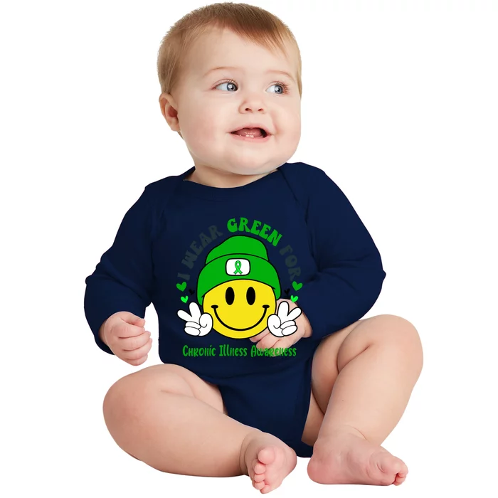 I Wear Green For Chronic Illness Awareness Meaningful Gift Baby Long Sleeve Bodysuit