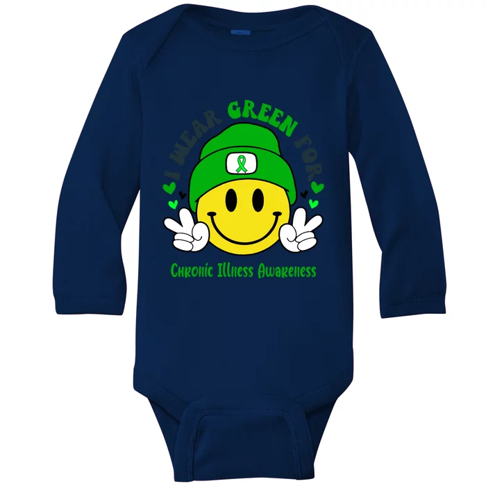 I Wear Green For Chronic Illness Awareness Meaningful Gift Baby Long Sleeve Bodysuit