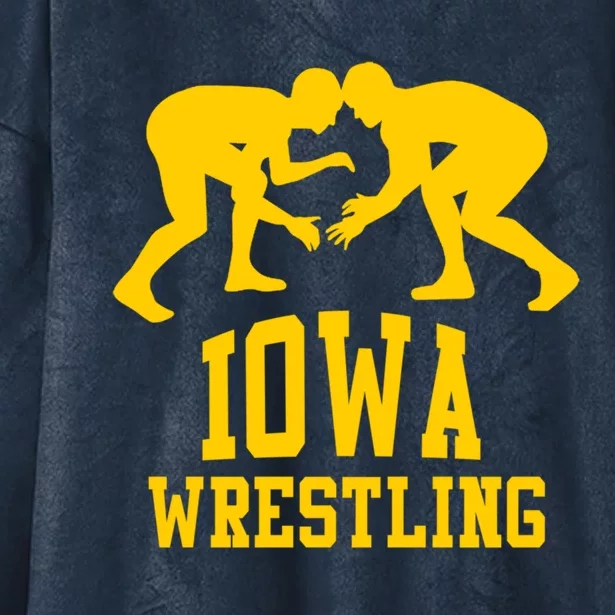 Iowa Wrestling Gift Hooded Wearable Blanket