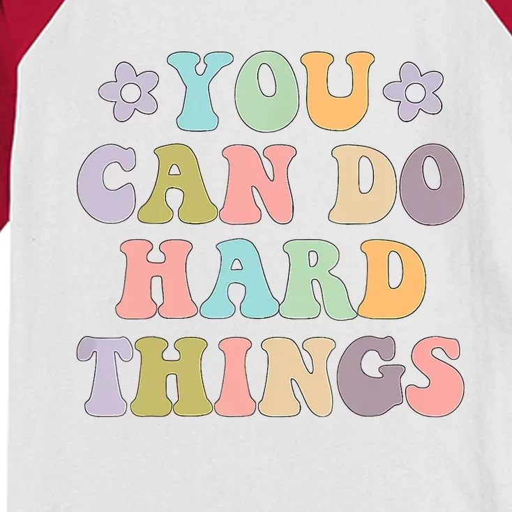 Inspirational Women's Graphics You Can Do Hard Things Kids Colorblock Raglan Jersey