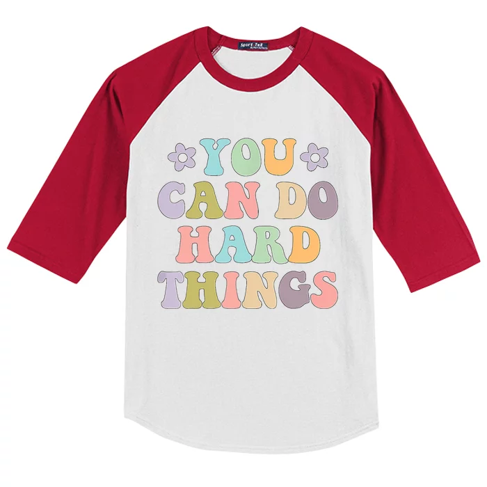 Inspirational Women's Graphics You Can Do Hard Things Kids Colorblock Raglan Jersey