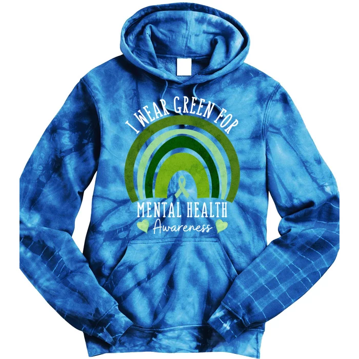 I Wear Green Tal Health Awareness Month Gift Tie Dye Hoodie