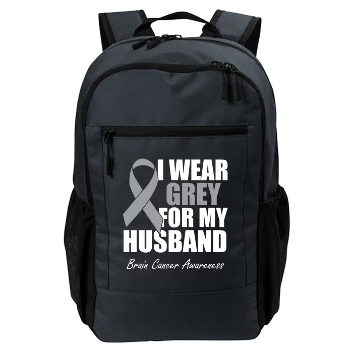 I Wear Grey For My Husband Brain Cancer Awareness Gift Daily Commute Backpack