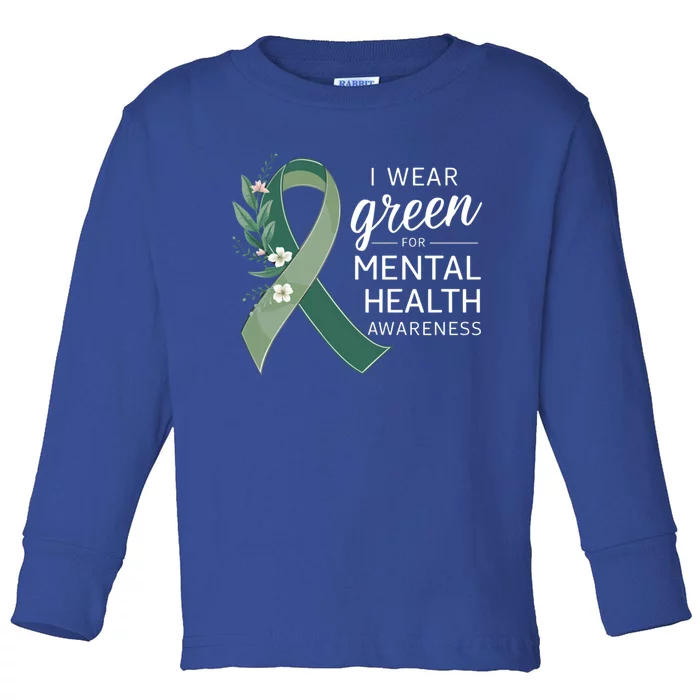 I Wear Green Tal Health Awareness Month Funny Gift Toddler Long Sleeve Shirt