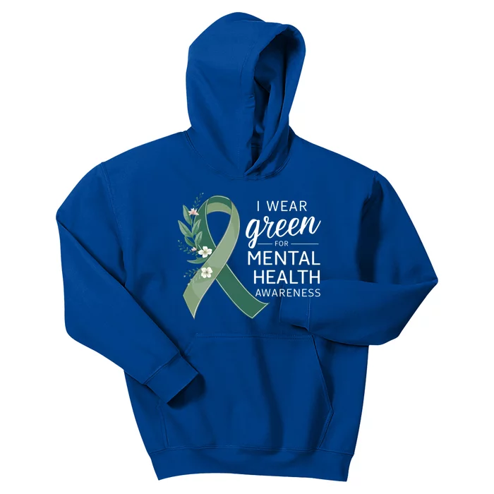 I Wear Green Tal Health Awareness Month Funny Gift Kids Hoodie