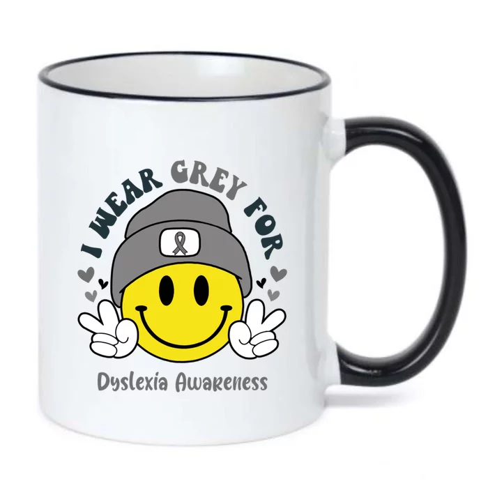 I Wear Grey For Dyslexia Awareness Gift Black Color Changing Mug