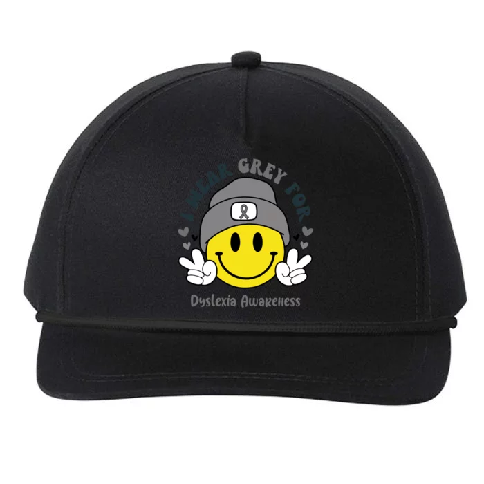 I Wear Grey For Dyslexia Awareness Gift Snapback Five-Panel Rope Hat