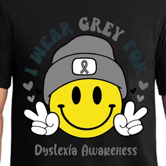 I Wear Grey For Dyslexia Awareness Gift Pajama Set