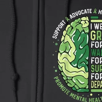 I Wear Green For The Warriors Full Zip Hoodie