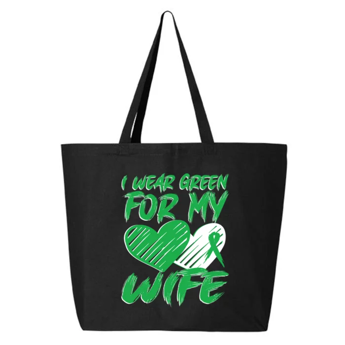 I Wear Green For My Wife Mental Health Awareness Ribbon Heart 25L Jumbo Tote