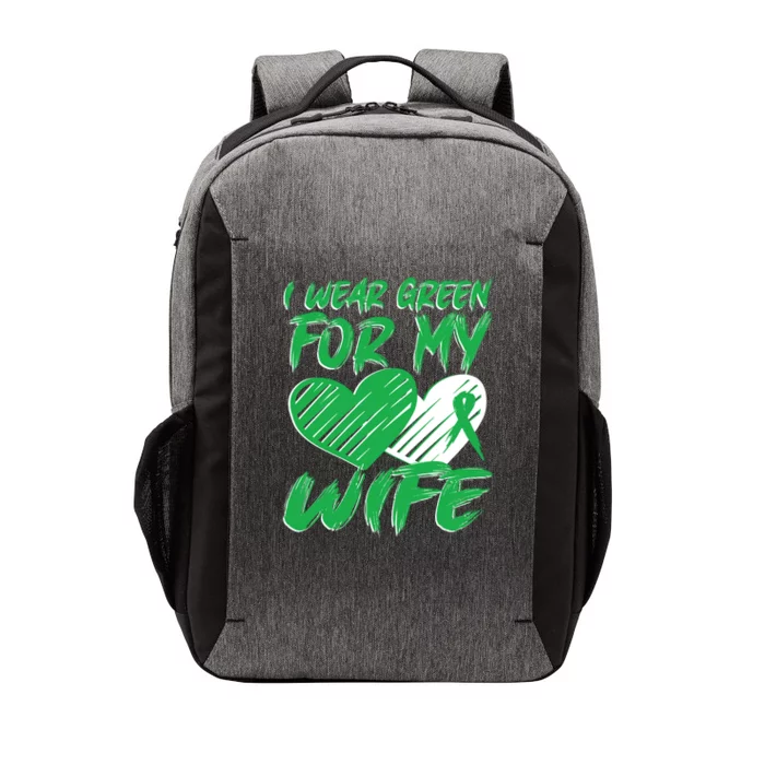 I Wear Green For My Wife Mental Health Awareness Ribbon Heart Vector Backpack