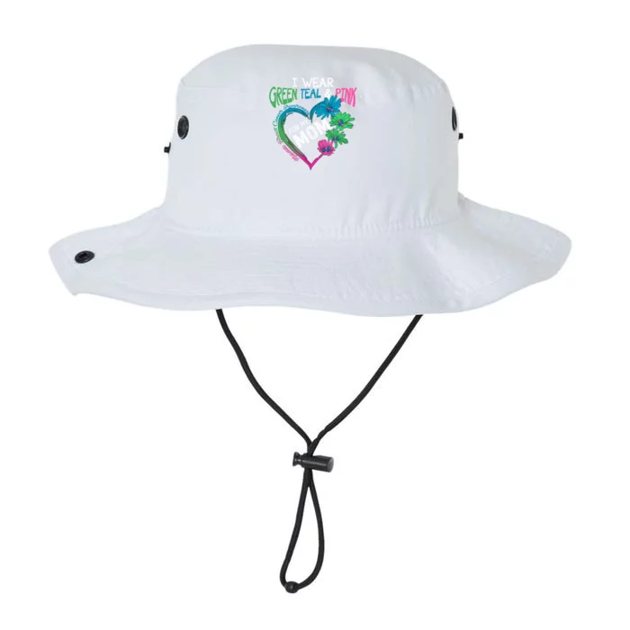 I Wear Green Teal Pink For My Mom Metastatic Breast Cancer Gift Legacy Cool Fit Booney Bucket Hat