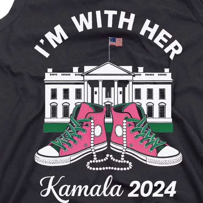 Im With Her Kamala Pin.K Chucks And Pearls Kamala 2024 Tank Top