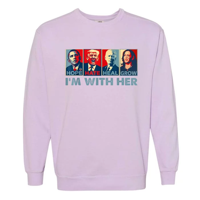 IM With Her Kamala Vote For 2024 President Kamalaharris Garment-Dyed Sweatshirt