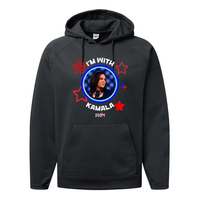 IM With Her Kamala Vote For 2024 President Kamala Harris Performance Fleece Hoodie