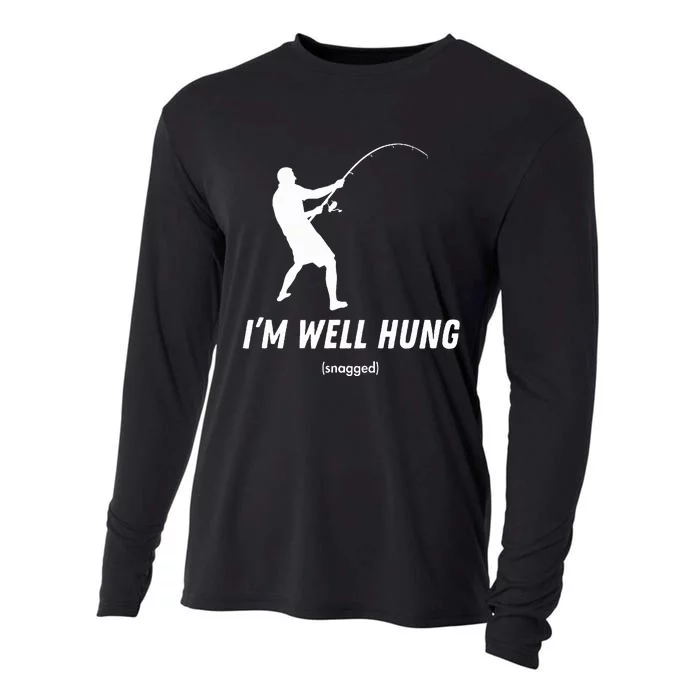 I'm well hung funny fishing graphic design Cooling Performance Long Sleeve Crew