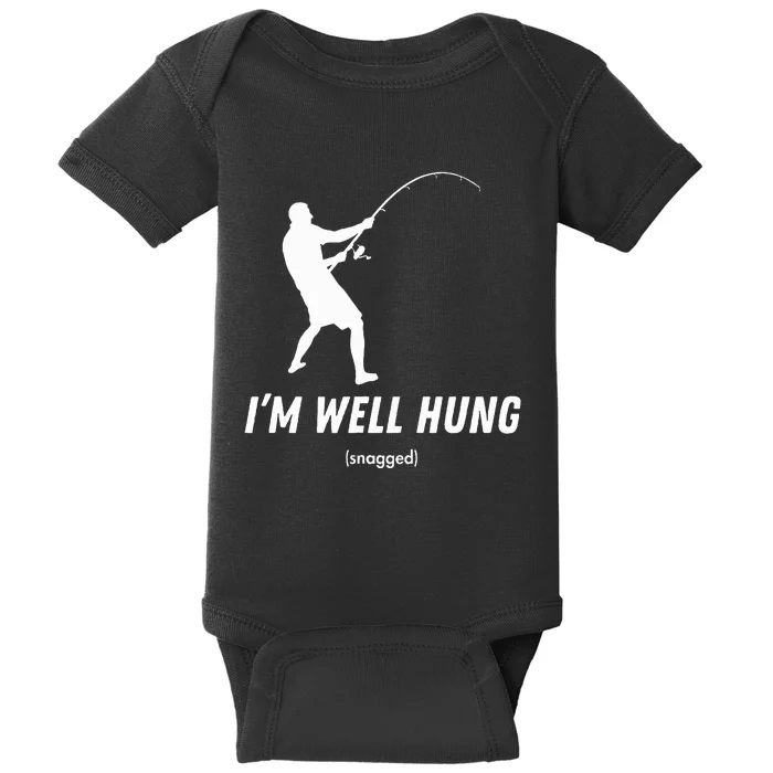 I'm well hung funny fishing graphic design Baby Bodysuit