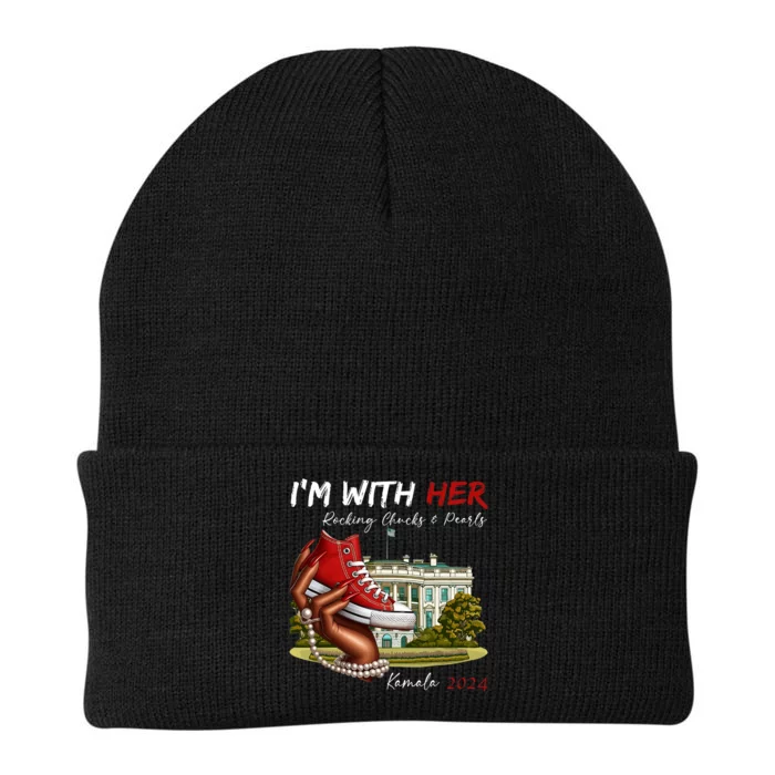 IM With Her Chucks & Pearls Kamala 2024 Knit Cap Winter Beanie