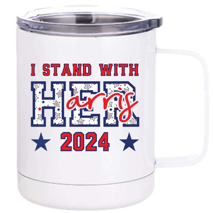 Im With Her President Kamala Election Front & Back 12oz Stainless Steel Tumbler Cup