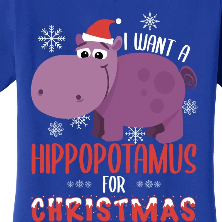 I Want Hippopotamus For Christmas Xmas Hippo Lover Gift Great Gift Women's T-Shirt