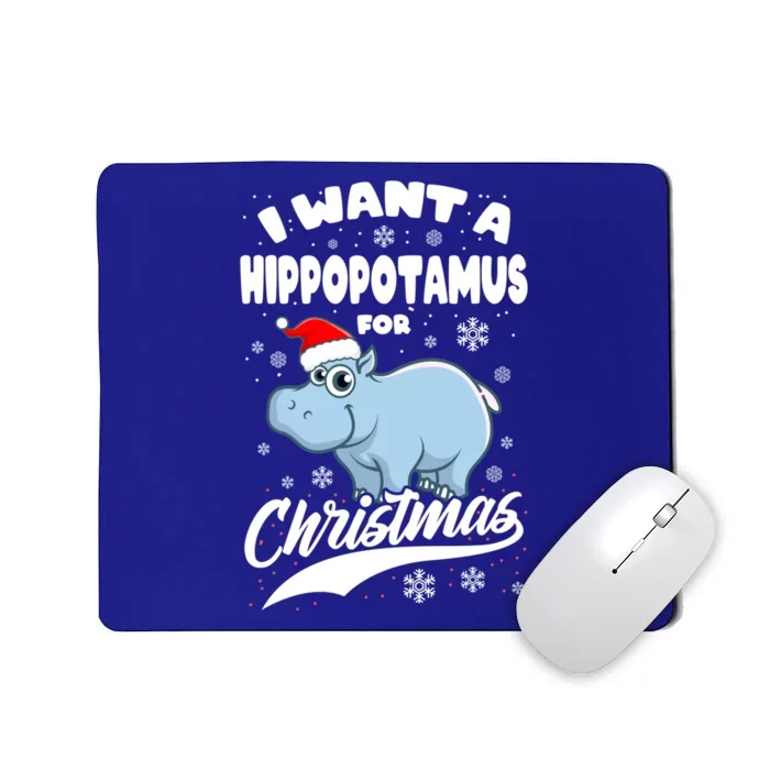 I Want Hippopotamus For Christmas Xmas Hippo Lover Gift Mousepad