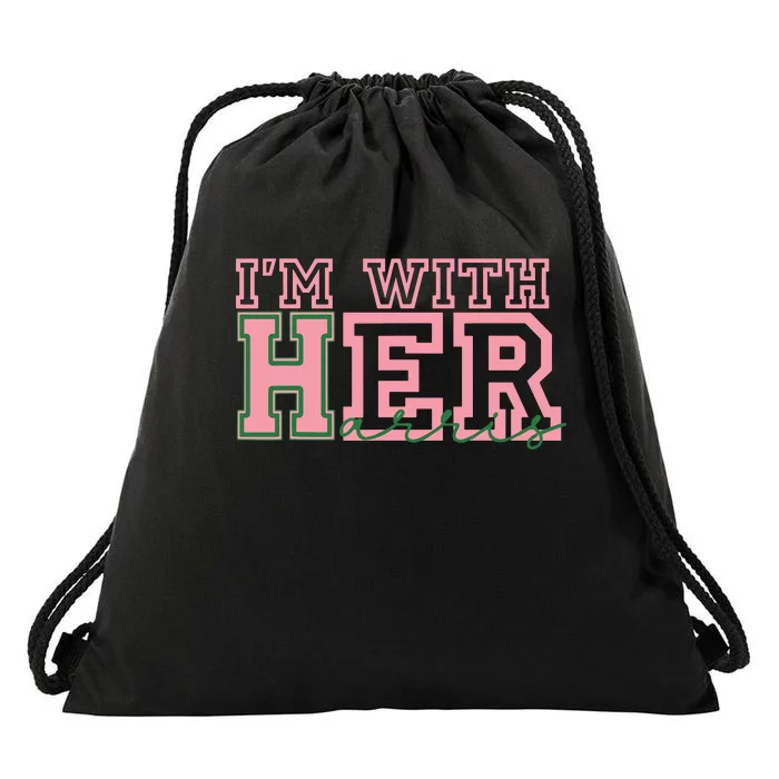 Im With Her Kamala Vote For 2024 President Kamalaharris Drawstring Bag