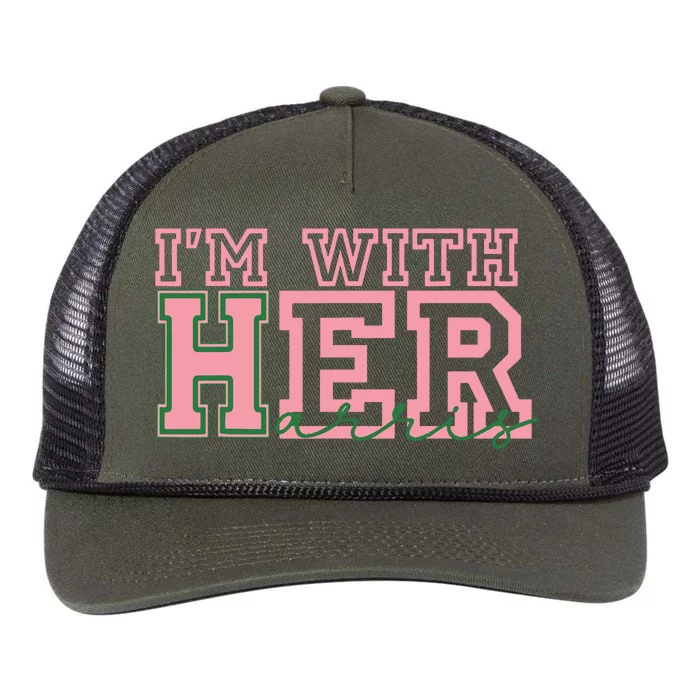 Im With Her Kamala Vote For 2024 President Kamalaharris Retro Rope Trucker Hat Cap