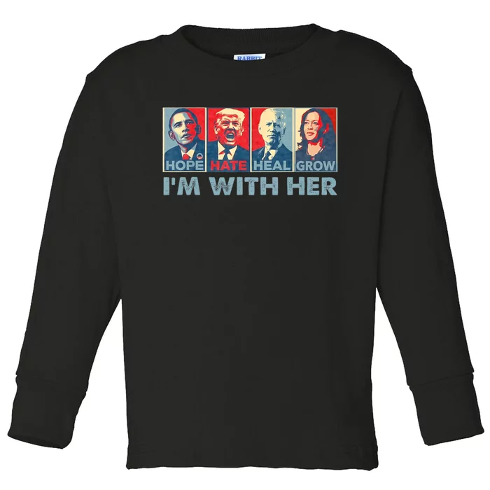 IM With Her Kamala Vote For 2024 President Kamala Harris Toddler Long Sleeve Shirt