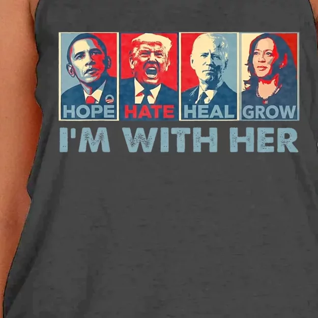 IM With Her Kamala Vote For 2024 President Kamala Harris Women's Knotted Racerback Tank