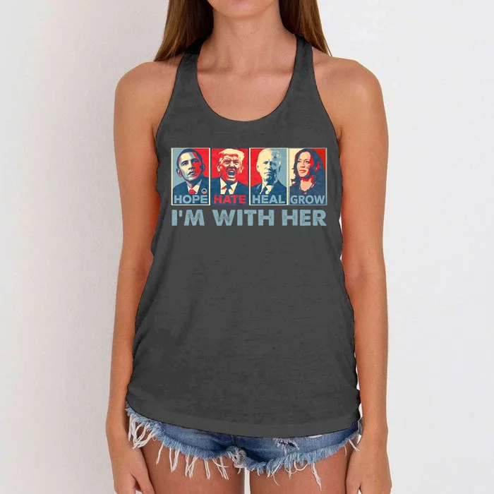 IM With Her Kamala Vote For 2024 President Kamala Harris Women's Knotted Racerback Tank