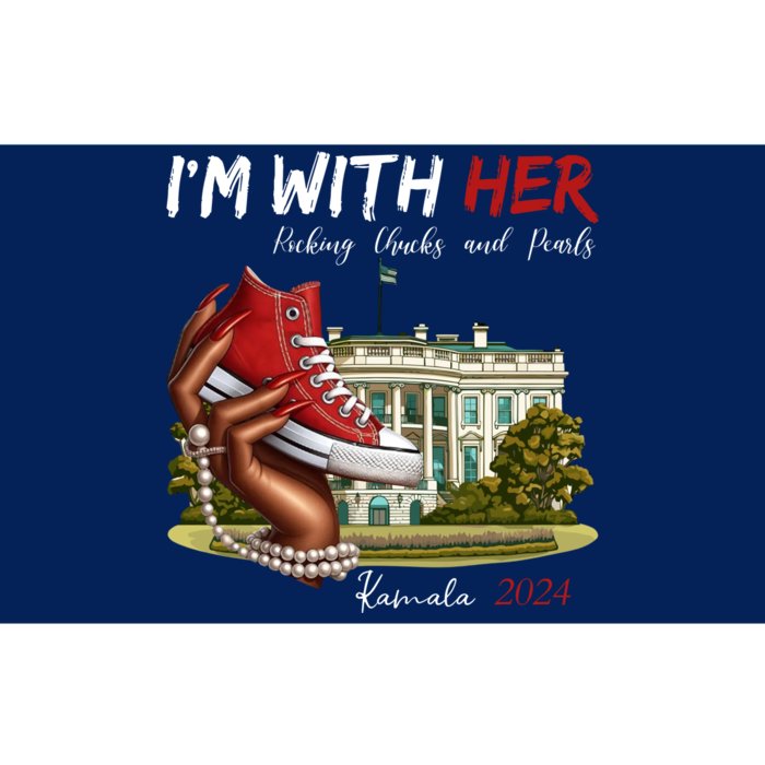 Im With Her Chucks And Pearls Kamala Harris White House 2024 Bumper Sticker