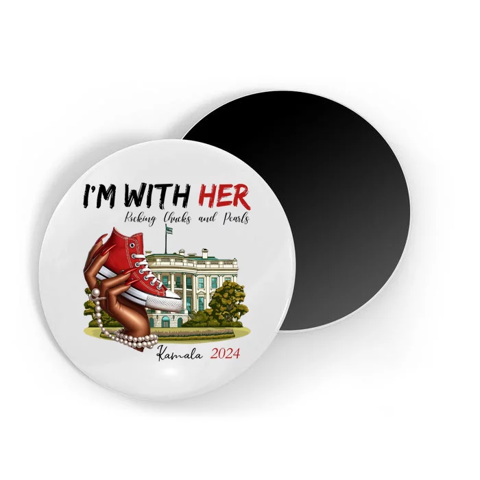 Im With Her Chucks And Pearls Kamala Harris White House 2024 Magnet