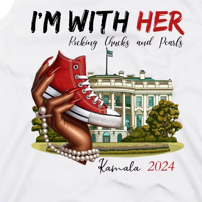 Im With Her Chucks And Pearls Kamala Harris White House 2024 Tank Top