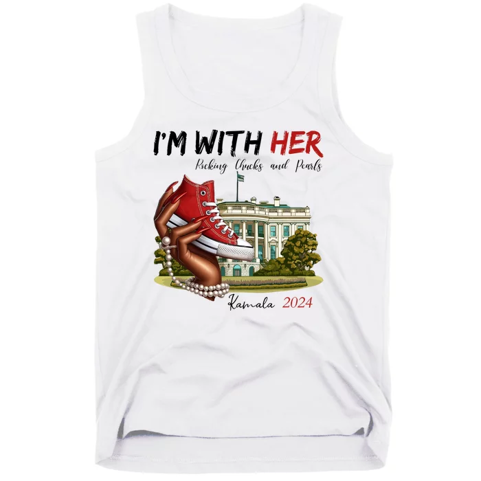 Im With Her Chucks And Pearls Kamala Harris White House 2024 Tank Top